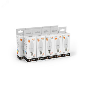 Лампа светодиодная Elementary 12Вт свеча 3000К тепл. бел. E14 880лм 33112