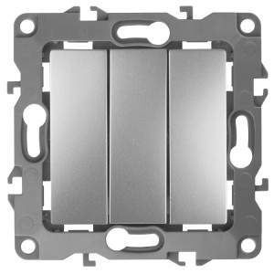 12-1107-03 Выключатель тройной, 10АХ-250В, IP20, 2, алюминий (10/100/3200) Б0014671