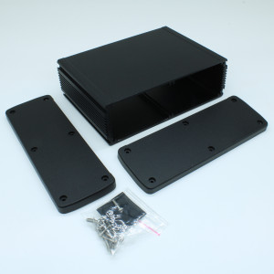 ALUG708BK120, Алюминиевый черный корпус с черными торцевыми панелями