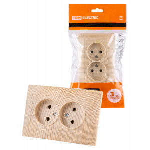 Розетка двойная 2П 10А 250В сосна "Лама" SQ1815-0324