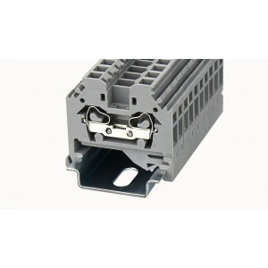WS4-SD-01P-11-00Z(H), Проходная клемма, тип фиксации провода: пружинный, номинальное сечение: 4 мм кв., 32A, 800V, ширина: 6 мм, цвет: серый, тип монтажа: DIN35