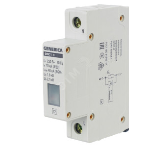 Ограничитель перенапряжения ОПС1-C 1Р 10/40кА 230В MOP20-1-C-G