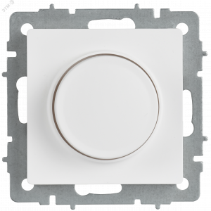 BRITE Светорегулятор поворотно-нажимной 600Вт СС10-1-0-БрАБ арктический белый IEK BR-D20-0600-K91