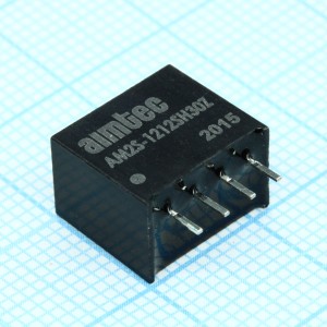 AM2S-1212SH30Z, DC/DC, 2Вт, вход 10.8…13.2В, выход 12В/0.167А, изоляция 3000В DC, КПД 85%, максимальная емкостная нагрузка не более 470мкФ, SIP4, 11.68x7.5x10.15мм, -40…85°C, пластик