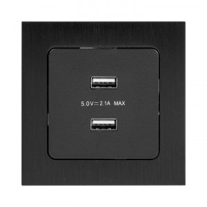 Розетка USB 2-м Стокгольм 2.1А механизм черн. PROxima EZR16-028-10-2USB