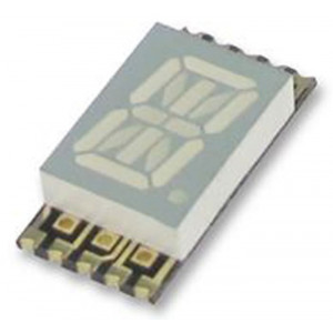 KCPSA04-107, 1 разрядный сегментный индикатор smd 10,16мм/желтый/590нм/5.6-12мкд/ОА