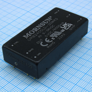 URB2405LD-30WR3, Преобразователь DC/DC на печатную плату 30Вт вход 9В...36В выход 5В КПД 90% корпус DIP 50.8x25.4x12мм