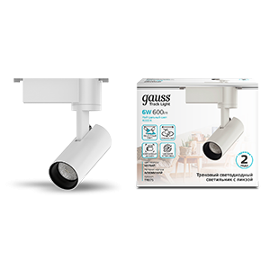 Светильник светодиодный трековый Track 6Вт 4000К IP20 600лм 180-240В ДПО угол 36град. цилиндр 1ф бел. TR075