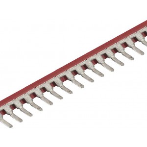 Соединительная перемычка IVB WK 2,5-K-M-70 ROT, Соединительный мостик, для установки в зажимную клетку, изолированный, угловой, толщина 0,8 мм, угловой, 70 полюсов, для клемм: WK-2,5, цвет: красный