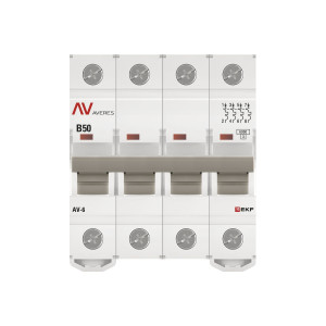 mcb6-4-50B-av Выключатель автоматический AV-6 4P 50A (B) 6kA EKF AVERES(кр.1шт)
