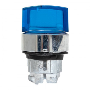 Исполнительный механизм переключателя ХB4 синий на 3 положения возвратный без фиксации, с подсветкой с короткой ручкой IP65 EKF XB4BD3L-B-65