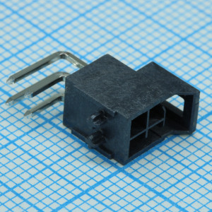 1053141204, Соединитель провод-плата 4 контакта шаг 2.5мм угловой монтаж в отверстие серия Nano-Fit лоток