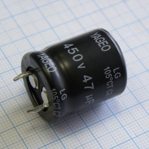 LG450M0047BPF-2225, С защёлкиваемыми выводами 450V  47uF ±20%, стандартные, 2000часов, -20...+105°С