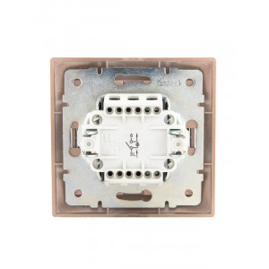 Выключатель 1-кл. СП Mira 10А IP20 с подсветкой со вставкой свет. корич. перламутр. 701-3131-111