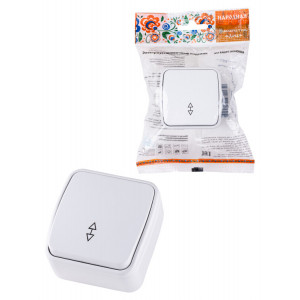 Переключатель на 2 направления 1-кл. открытой установки IP20 10А, белый "Дача" Народная SQ1824-0003