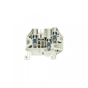 Проходная клемма WT 4 D1/2, Проходная клемма, 3 точки подключения, тип фиксации провода: винтовой, номинальное сечение: 4 мм кв., 32A, 500V, ширина: 6 мм, цвет: серый, тип монтажа: DIN35