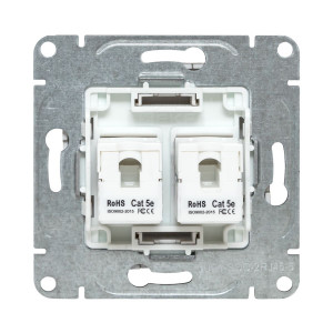 Механизм розетки RJ45 - 2шт, (cat5), шампань Эпика EKF UP1-SOC-2RJ45-5