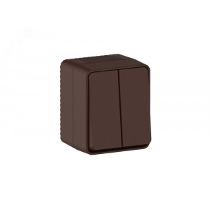 AtlasDesign PROFI IP54 О/У 2-клавишный ВЫКЛЮЧАТЕЛЬ 10 АХ, КОРИЧНЕВЫЙ ATN546051