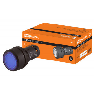 Кнопка SB7-CW3665-220V(LED) d22мм 1з+1р синяя SQ0746-0039