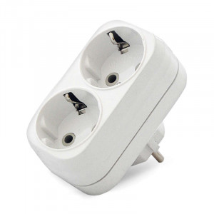 Разветвитель 2-м с заземл. 16А плоский А302