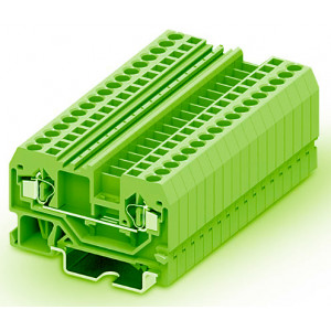 Проходная клемма 215926, Проходная клемма, тип фиксации провода: пружинный, номинальное сечение: 1,5 мм кв., 18A, 800V, ширина: 4 мм, цвет: зеленый, тип монтажа: DIN35