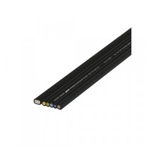 Кабель плоский 5х4 + 2х1,5 00.710.1324.1, Плоский кабель 5+2 полюсов, серия gesis NRG, сечение: 5х4 мм кв. + 2х1,5 мм кв., материал изоляции: halogen-free, цвет: черный