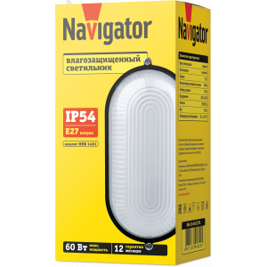 Светильник НПП-60w термостойкий овальный без решетки IP54 черный 17085