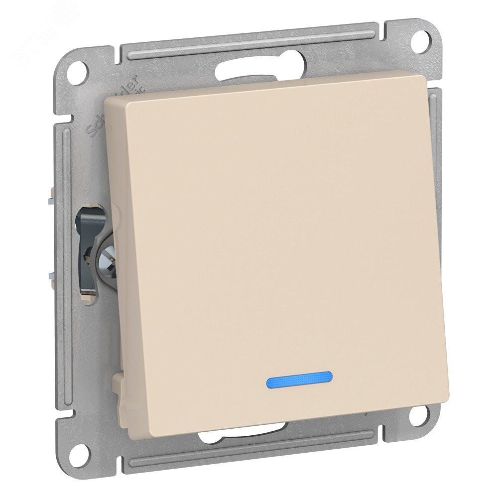 Изображение товара Переключатель проходной 1-кл. AtlasDesign 10А IP20 с подсветкой бежевый