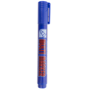 08-8602 Маркер перманентный Multi Marker 3мм, синий, пулевидный Crown(кр.12шт)