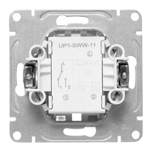 Механизм выключателя, одноклавишный, проходной, белый Эпика EKF UP1-SWW-11