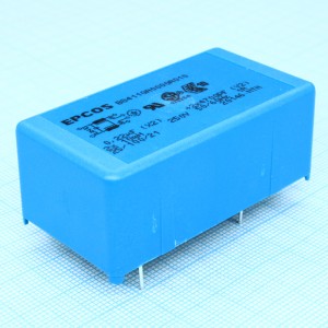 B84110A0000A010, Сетевой фильтр 2x1A/250V, 2х10 мГн, 0.22 мкФ (X2), 2х4700 пФ (Y2), 56х30x23 мм, монтаж в плату