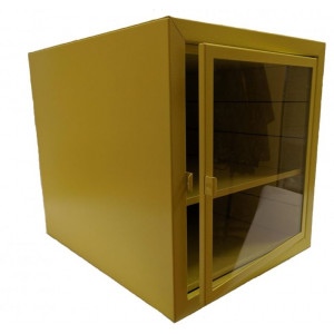 gwrМОД3, Секция модульного шкафа стальная с крюками для замков и полкой, сталь 1.5 мм, 490х460х560 мм, цвет – желтый, 1 шт/упак