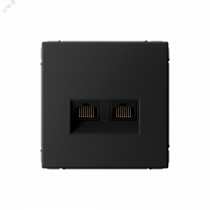 ARTGALLERY РОЗЕТКА двойная компьютерная RJ45+RJ45, кат. 5е, механизм, КАРБОН GAL001085