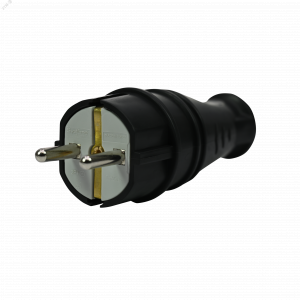 Вилка MultiSet 2К+З 16А/250В IP44 прямая каучуковая черн. SE MST4001BK