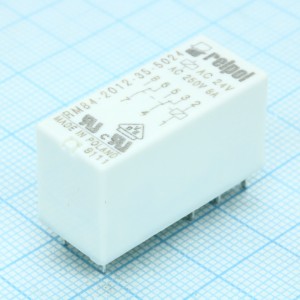 RM84-2012-35-5024, Миниатюрное реле катушка 24В переменного тока 2 Form C (две контактных группы-два направления) 8А защита IP67
