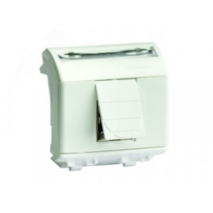 Розетка компьютерная 1-м СП 2мод. Brava RJ45 кат.5E бел. 76655B