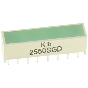 KB-2550SGD, Светодиодный модуль 4хLEDх19,05х3,81мм/зеленый/568нм/20-70мкд