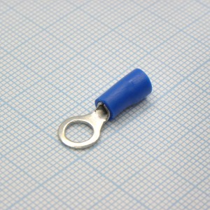 RV1.25-5  Blue, наконечник кабельный кольцевой с изоляцией d=5.3мм, сеч. пров.0.5-1.5мм2