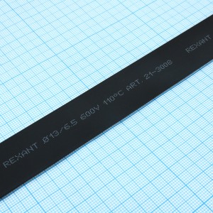 Трубка термоусадочная ТУТ нг 13,0/6,5 черная, термоусаживаемая трубка в метровой нарезке, не поддерживает горение