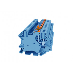 Клемма с размыкателем TU4-MT-BU, Клемма с ножевым размыкателем, тип фиксации провода: винтовой, номинальное сечение: 4 мм кв., 20A, 500V, ширина: 6,2 мм, цвет: синий, тип монтажа: DIN35