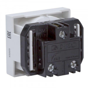 Розетка 1-м 2мод. Viva 16А IP20 2P+E с заземл. защ. шторки бел. 45005