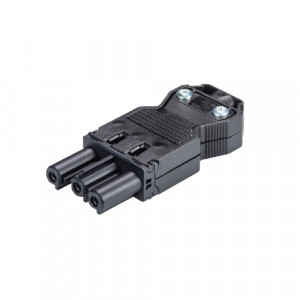 Розеточный разъем на кабель GST18i3S B1 ZR1 SW, Розеточный разъем на кабель диам. 6,5 - 10 мм, 3 полюса, винтовая фиксация, номинальное напряжение: 250V, номинальный ток: 20A, цвет: черный, серия gesis GST18i3