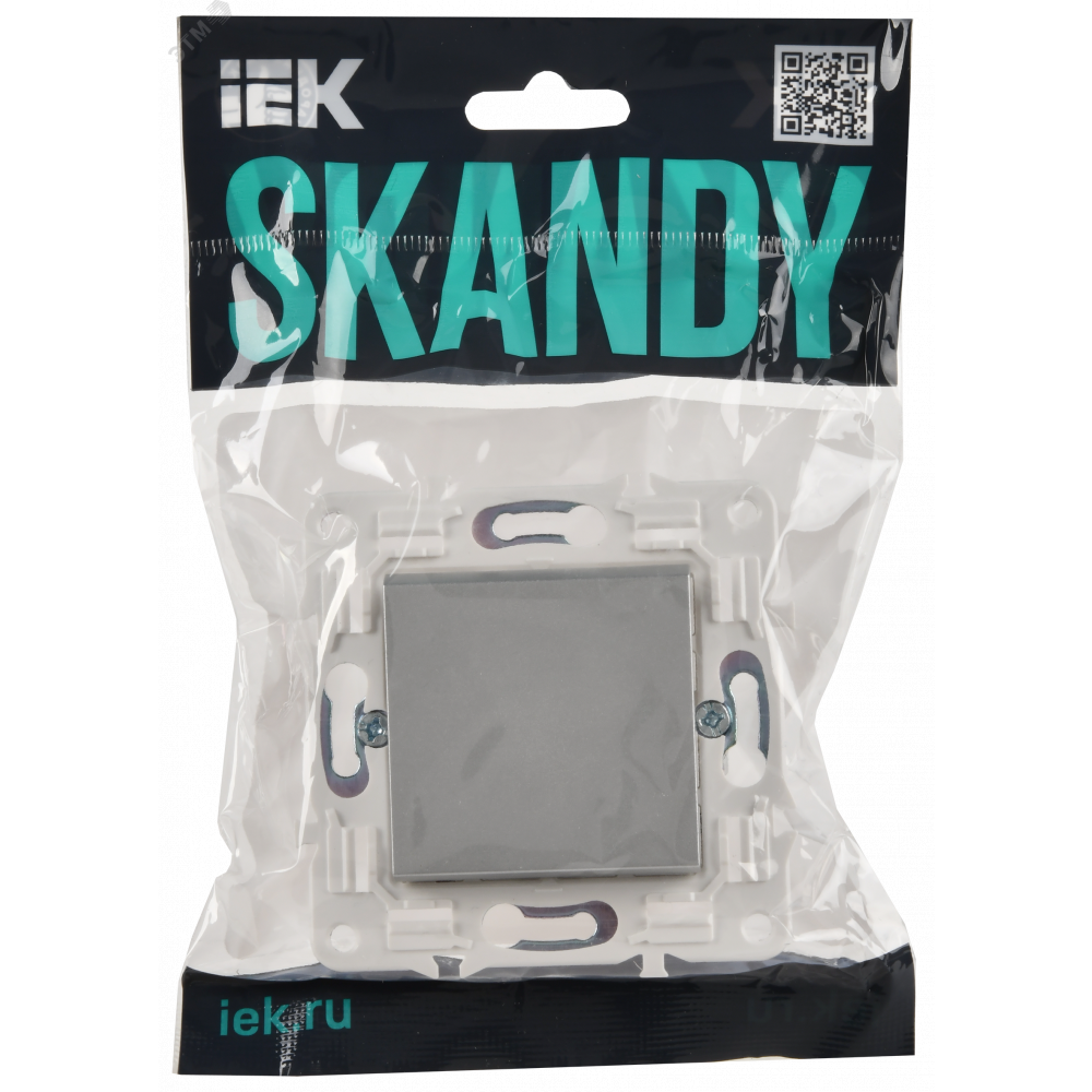 Изображение товара Выключатель проходной 1-клавишный серебристый SKANDY SK-V02S 10А IEK