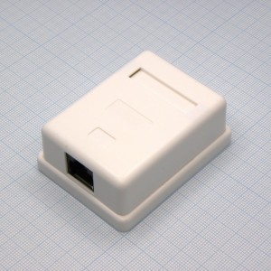 тел TJ8P8C SURFACE 49x65x26 бел. 5 кат., TJ8P8C розетка на панель