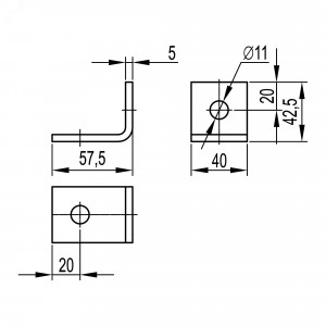 Угол для профиля С-образ. 57мм BMC1011HDZ