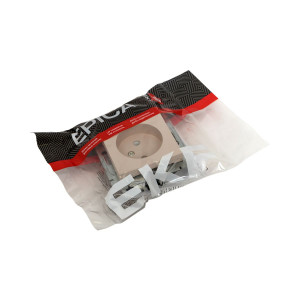 Механизм розетки, 16А, без заземления, без шторок, кремовый Эпика EKF UP1-SOI-100