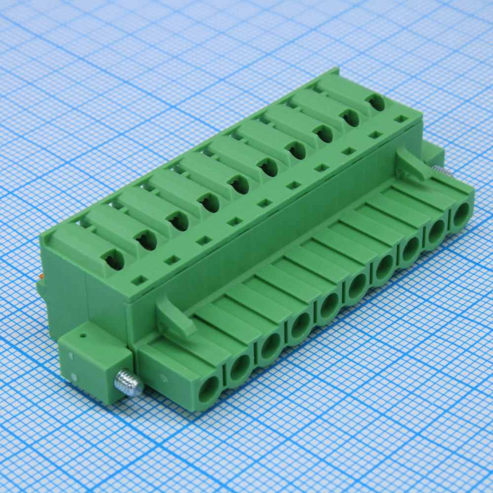 Изображение товара Клеммный блок 2EDGKDM-5.08 на 10 контактов, 5.08 мм шаг, 300 В, 10 А