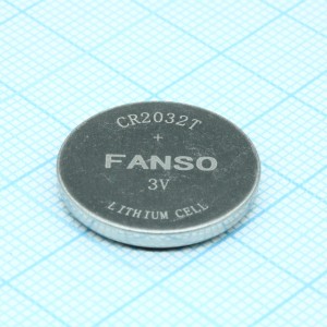 CR2032T, Li, MnO2 батарея типоразмера R20, 3В, 0.22Ач, стандартная форма, -40...85 °C