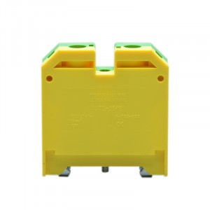 Заземляющая клемма JUT2-35PE, Заземляющая клемма, тип фиксации провода: винтовой, номинальное сечение: 35 мм кв., ширина: 20,2 мм, цвет: желто-зеленый, тип монтажа: DIN35