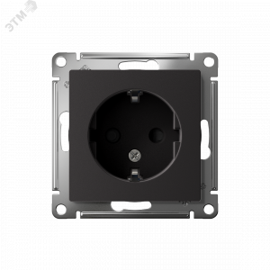 Розетка 1-м СП AtlasDesign 16А IP20 с заземл. защ. шторки механизм карбон SE ATN001045